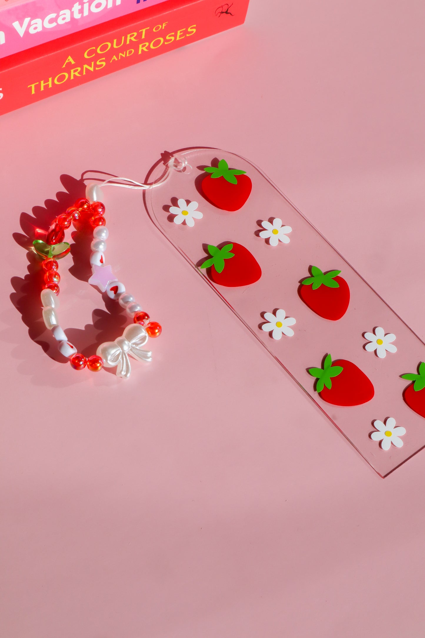 Strawberries Kisses Acrylic Bookmark