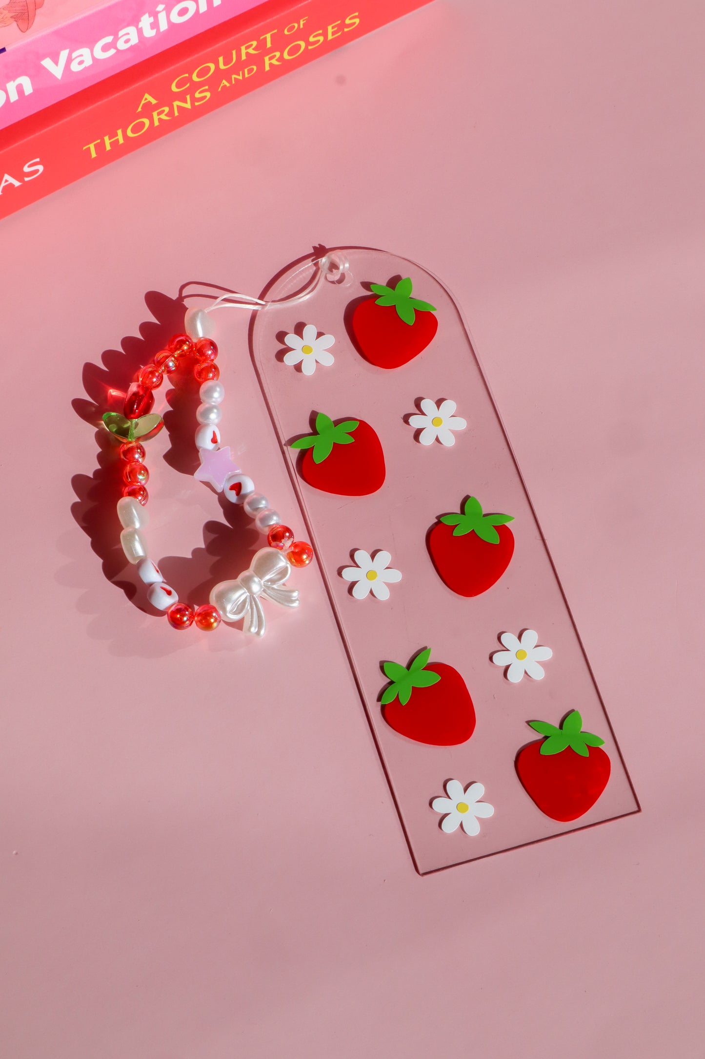 Strawberries Kisses Acrylic Bookmark